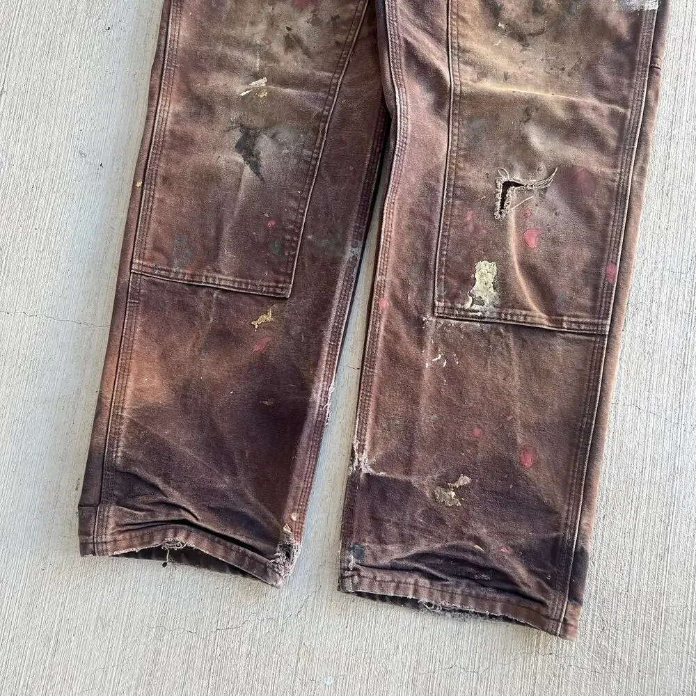 Carhartt faded brown double knee work wear carpenter pants